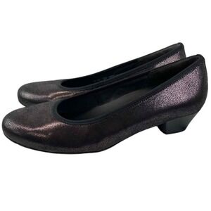 Gabor 36.130 Volcano Womens 12 Wide (UK 9.5) Black Leather Slip On Pumps Comfort